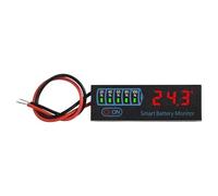EasyByMall Indicador LED de capacidad de batería para ion de litio LiFePO4 plomo ácido, comprobador de voltaje CC 7-55 V con alarma de bajo voltaje y memoria de apagado