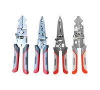 EasyByMall Pelacables, multiherramienta resistente para electricistas, crimpadora autoajustable 10-22 AWG (tarjeta insertada 3)