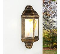 Easylight Aplique antiguo exterior, aplique exterior cobre, luz barco, IP44, E27, W:17,5 cm, luz exterior marítima, iluminación patio exterior