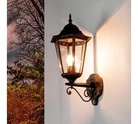 Easylight Lámpara de pared exterior de estilo rústico diseño antiguo BRISTOL color cobre bronceIP44 E27 Aplique Farol ideal para jardín balcón