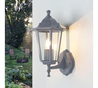 Easylight Pared exterior Antracita resistente a la intemperie, cristal fundido aluminio lámpara de pared exterior patio jardín balcón puerta PARIS
