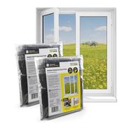 EASYmaxx Mosquitera para ventanas con cierre de gancho y bucle | Red anti insectos recortable hasta 110 x 130cm | Protección adhesiva contra Mosquitos - Fácil instalación [2 Piezas]