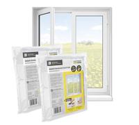EASYmaxx Mosquitera para ventanas con cierre de gancho y bucle | Red anti insectos recortable hasta 110 x 130cm | Protección adhesiva contra Mosquitos - Fácil instalación [2 Piezas]