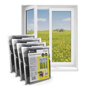 EASYmaxx Mosquitera para ventanas con cierre de gancho y bucle | Red anti insectos recortable hasta 130 x 150cm | Protección adhesiva contra Mosquitos - Fácil instalación [4 Piezas]