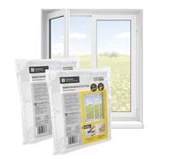 EASYmaxx Mosquitera para ventanas con cierre de gancho y bucle | Red anti insectos recortable hasta 150 x 180cm | Protección adhesiva contra Mosquitos - Fácil instalación [2 Piezas]