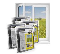 EASYmaxx Mosquitera para ventanas con cierre de gancho y bucle | Red anti insectos recortable hasta 150 x 180cm | Protección adhesiva contra Mosquitos - Fácil instalación [4 Piezas]