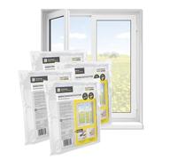 EASYmaxx Mosquitera para ventanas con cierre de velcro | Mosquitera recortable hasta 110x130cm | Fácil instalación de la mosquitera - sin taladrar ni atornillar, Cinta de velcro autoadhesiva 4 Piezas