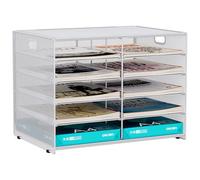 EasyPAG 10 Compartimentos Metal Malla A4 Bandeja Archivador Organizador Papeles Soporte Documentos Clasificador Correo Almacenamiento Escritorio Estante Carta,Blanco