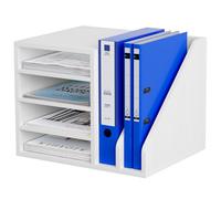 EasyPAG 6 Compartimentos Madera A4 Bandeja Archivo Organizador Escritorio Soporte Documentos Clasificador Oficina Almacenamiento Papeles Estante Folios,Blanco