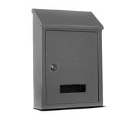EasySpeed Buzón de Exterior, con Llaves Cerradura y Tapa Antilluvia, Metálico, para Correo, Cartas y Sobres, 30x22x7cm Gray