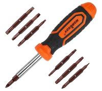 EasySpeed Juego de Destornilladores, Estuche destornillador, 14 Puntas Dobles Cabeza Torx Estrella Plana Intercambiables, Puntas Imán Magnéticas