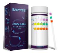 EASYTEST 150 Tiras tiras de prueba 3 en 1,Tiras de Prueba Para Piscina y SPA,Para Bañera de Hidromasaje pH Prueba, Alcalinidad, Cloro y Bromo, Kit de Prueba de Agua Piscina Preciso