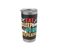 Eat Sleep Fork Repetir Conductor de carretilla elevadora Operador de carretilla elevadora Vaso térmico de acero inoxidable de doble pared