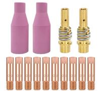 EATBALE MB15 15AK punta de contacto 0,9mm M6 y soporte de puntas difusor y boquillas de cerámica accesorios de pistola de soldadura para MB15 15AK MIG/MAG soplete de soldadura (14 uds)