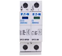 Eaton 167619 SPCT2-280-1+NPE, dispositivo de protección contra sobretensiones. Protección contra sobretensiones para: armario de distribución, 20 kA, 1 unidad