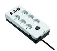 Eaton - Caja de protección contra Rayos Eaton 6 FR - PB6F - 6 enchufes FR - Blanco y Negro