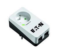 Eaton - Caja de protección contra sobretensiones (1 Tel@, PB1TF), 1 Conector FR + 1 Conector telefónico, Color Blanco y Negro