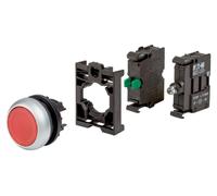Eaton M22-DL-R-K10LED-BVP: Pulsador iluminado, aro frontal de plástico, 1 unidad (110932)