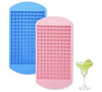 EAVUYIS 2 Piezas Mini Cubitera de Silicona Pequeña, Molde para Hielo Mini Cubitos, 160 Cubitos por Molde, Ideal para Bebidas, Whisky, Cócteles, Cocina y Bar - Fácil Desmoldado y Apilable