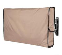 Eawfgtuw Funda de TV para exteriores impermeable 210D, funda protectora de pantalla de patio para pantallas planas, protector de televisión de jardín resistente al agua con bolsillo remoto, caqui