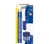 Eberhard Faber 510099 - Juego de lápices TRI Winner, con 2 lápices 2B, goma de borrar y sacapuntas de lata