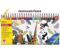 Eberhard Faber 514829 - Juego de lápices de colores Colori 26+4, incluye sacapuntas y goma de borrar, juego de colorear para mayores de 3 años