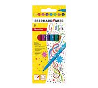Eberhard Faber 551008 - Juego de rotuladores con purpurina, 8 lápices de colores con punta fina en estuche de cartón