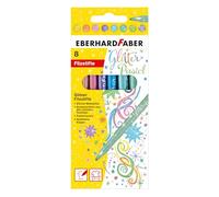 Eberhard Faber Rotuladores 551009 – Purpurina pastel, 8 lápices punta fina, estuche cartón