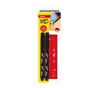 Eberhard Faber 559597 - Set de rotuladores para tatuajes, 2 rotuladores negros con 4 plantillas