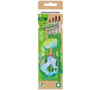 Eberhard Faber 579926 - Estuche de pinceles sintéticos Green Winner, 4 pinceles redondos 0, 1, 2, 4