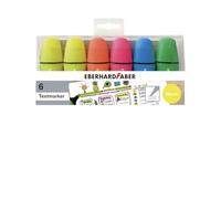 Eberhard Faber Mini subrayadores de color neón, caja de 6, bolígrafos de colores, marcado, documentos, libros, escuela, trabajo, universidad, oficina, suministros para profesores, estudiantes, juego