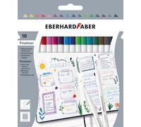 Eberhard Faber 551516 - Juego Fineliner con 16 rotuladores, marcadores en colores brillantes, ancho de trazo 0,4 mm