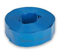 EBERTH 2" manguera plana de jardín para bombas en 20m de longitud, 2 pulgadas, 52mm de diámetro, flexible, PVC resistente, manguera industrial, manguera de agua para riego, en azul