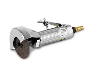 EBERTH Amoladora Angular Neumática, presión de trabajo 6 bar, conexión 1/4 pulgada, 20000 rpm, disco de corte Ø 75mm, para acero, inox, aluminio, con conexión de aire comprimido y herramienta