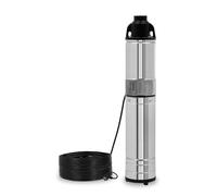 EBERTH Bomba de pozo profundo 4" de acero inoxidable, eléctrica 750W, diámetro 4 pulgadas (10cm), rosca de conexión 1 1/4 pulgadas, cable de alimentación 15m, profundidad de trabajo máx. 15m