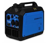 EBERTH Generador con inversor de 3500W, silencioso, grupo electrógeno de emergencia con motor de gasolina de 4 tiempos, generador de corriente con 2 tomas de 230 V con enchufe Schuko
