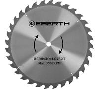 EBERTH: Hoja de sierra circular. Hoja de sierra circular de acero con dientes de metal duro, ideal para cortes de madera (diámetro de 500 mm, agujero de 30 mm, grosor de la hoja de 3,0 mm)