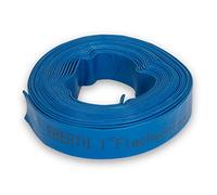 EBERTH Manguera plana de jardín para bombas de 10 m de longitud, 1 pulgada, 25 mm de diámetro, flexible y resistente, PVC, manguera industrial para riego, color azul