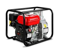 EBERTH Motobomba de agua a gasolina, motor de 4T y 6,5CV, caudal de 60.000l/h, conexión de 3 pulgadas, altura de aspiración de 7m y de impulsión de 30m, arranque por cable y con base metálica