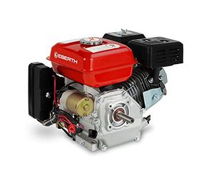 EBERTH Motor de gasolina 6,5CV, motor de gasolina de 4 tiempos con eje Ø 20 mm, arranque electrónico, batería 7Ah 12V con fusible de nivel de aceite, 1 cilindro, cilindrada 196cc, refrigerado por aire