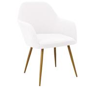EBETA Funda para Silla de Comedor Extraíble, Jacquard Funda de sillón con Reposabrazos Funda Silla Oficina Protector de Silla Desmontable y Lavable para Sillas Cocina (Blanco, 2 Unidades)