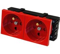 Ebox Toma de 2×2P+T Datos Roja con Bloqueo Pasante