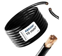 EBROM Cable de batería, cable de masa exacto al metro! NEGRO (-) H07V-K 2,5/4 / 6/10 / 16/25 / 35/50 o 70 mm². Cable de batería 99,9% cobre OFC - Longitud/sección transversal: 6 metros 10 mm2 negro