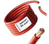 EBROM Cable de batería, cable positivo - al metro exacto - Rojo (+) H07V-K 2,5/4/6/10/16/25/35/50 o 70 mm² Cable de batería 99,9% cobre OFC, longitud / sección transversal: 3 metros 50 mm² rojo