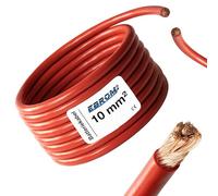 EBROM Cable de batería, cable positivo - ¡exactamente por metro! ROJO (+) H07V-K 2,5/4 / 6/10 / 16/25 / 35/50 o 70 mm² Cable de batería 99,9% Cobre OFC - Longitud/sección transversal: 2 metros 10 mm2