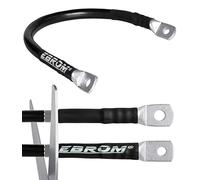 EBROM Cable de batería, industrial, 185 mm², color negro, ya confeccionado, tubo termorretráctil, muchas longitudes disponibles + ojales/terminales de cable M10/M12/M16