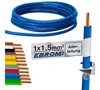 EBROM cable de PVC rígido - H07V-U 1,5 mm² - 1,5 mm² - Color: azul oscuro - muchas longitudes a elegir, de 10 metros hasta 100 m - Su longitud seleccionada: 100 m