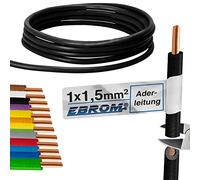 EBROM Cable de PVC Rígido H07V-U 1,5 mm² - Negro - Longitudes de 10 a 100 Metros - Seleccionado: 55 m