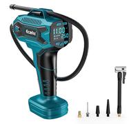 Ecarke Compresor Portátil Eléctrico, Compatible con Baterías Makita 18V, Con Capacidad Máxima de 11bar y Manómetro Digital. para Coches, Motos, Bicis(Solo Productos)-Azul Claro