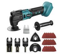 Ecarke Multiherramienta Compatible con Makita 18V; Multiherramienta Oscilante con 6 Velocidades Ajustables y Motor Sin Escobillas para Raspar, Cortar, con 23 Accesorios(Solo Herramienta)-Azul claro